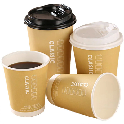 Bicchierini Caffe 8oz/12oz/14oz/16oz/22oz 종이 컵 한꺼번에 사용할 수 있는 크래프트 두꺼운 벽 종이 컵